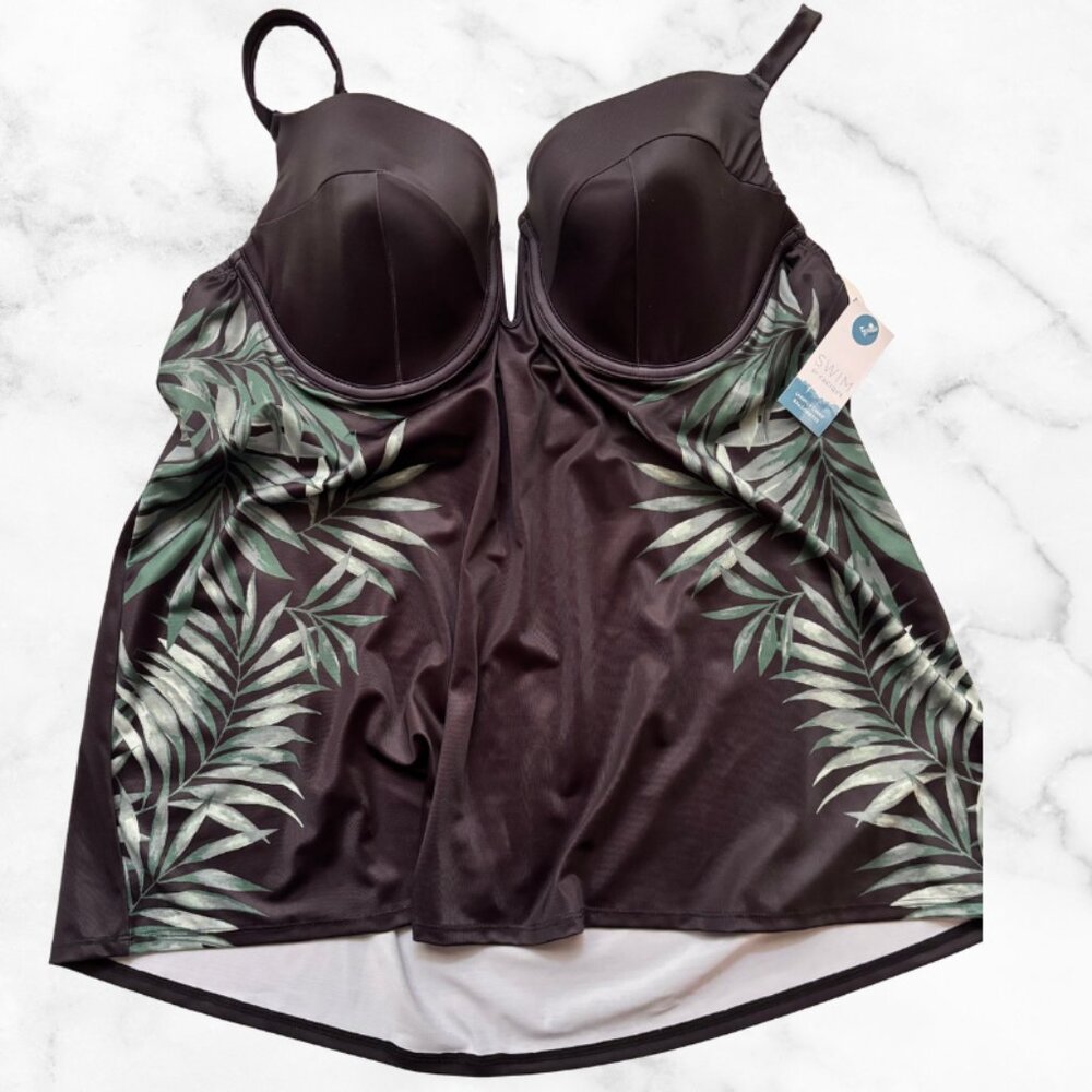 NWT | LANE BRYANT Plus Size Swimsuit Balconette Tankini Underwire 42 C Swim Top - Picture 7 of 15